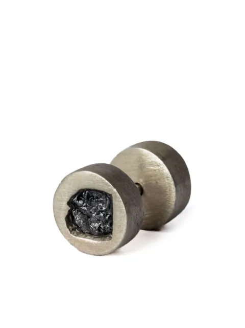 Parts of Four black diamond-encrusted stud earring