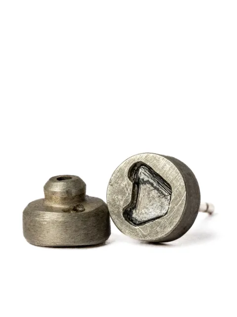 Parts of Four black diamond-encrusted stud earring