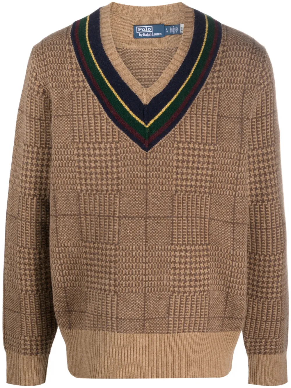 Polo Ralph Lauren Glen plaid check-pattern wool jumper - Brown