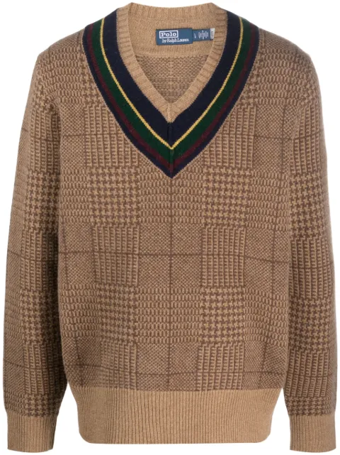 Polo Ralph Lauren Glen plaid check-pattern wool jumper