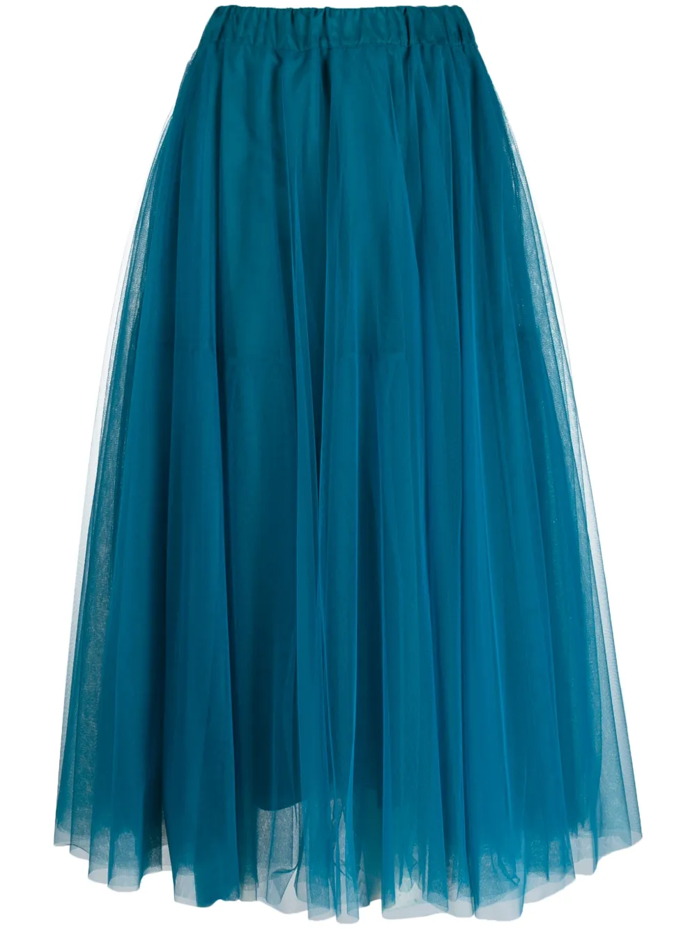 P.a.r.o.s.h Tulle Midi Skirt In Blue