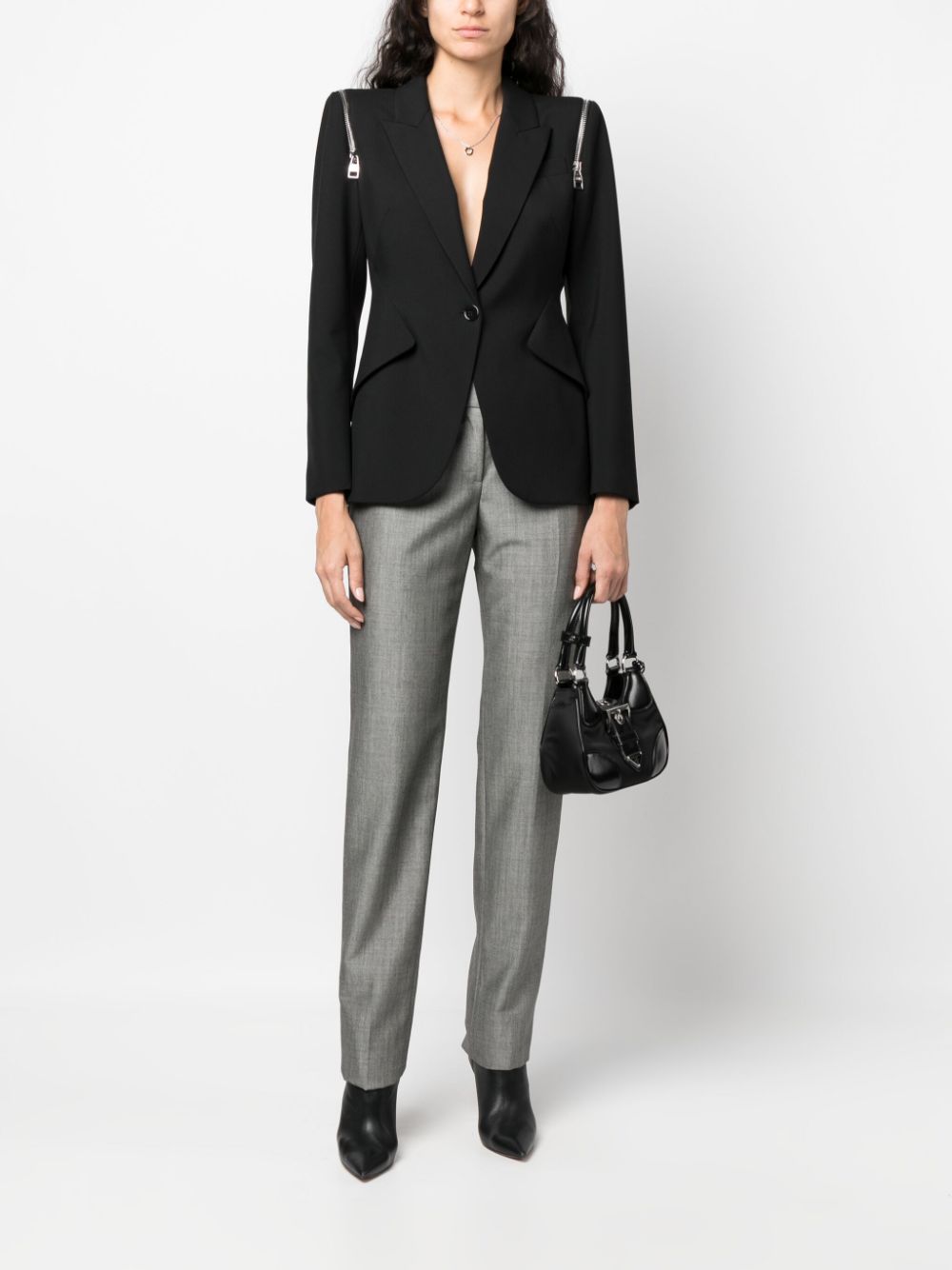 Alexander McQueen chambray tailored trousers - Grijs
