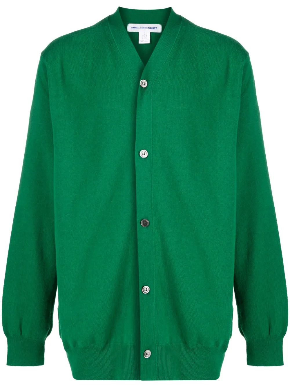 Comme Des Garçons Shirt Man Cardigan Green Size M Wool In Grün