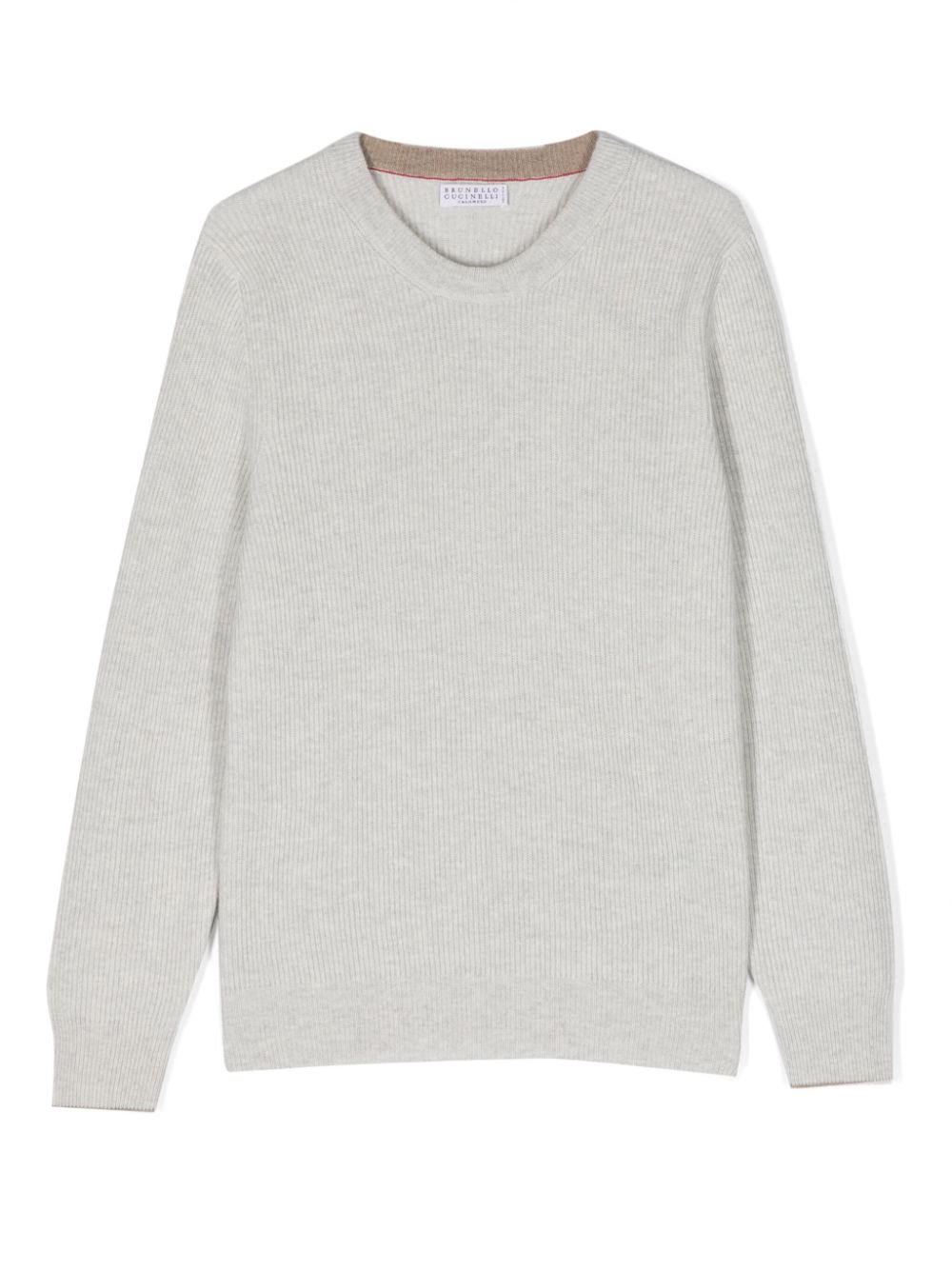 Brunello Cucinelli Kids ribbed-knit cashmere jumper - Grey