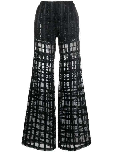 Alberta Ferretti pantalon palazzo à effet de transparence