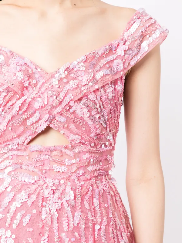 Zuhair Murad off-shoulder Embellished Gown | Pink | FARFETCH
