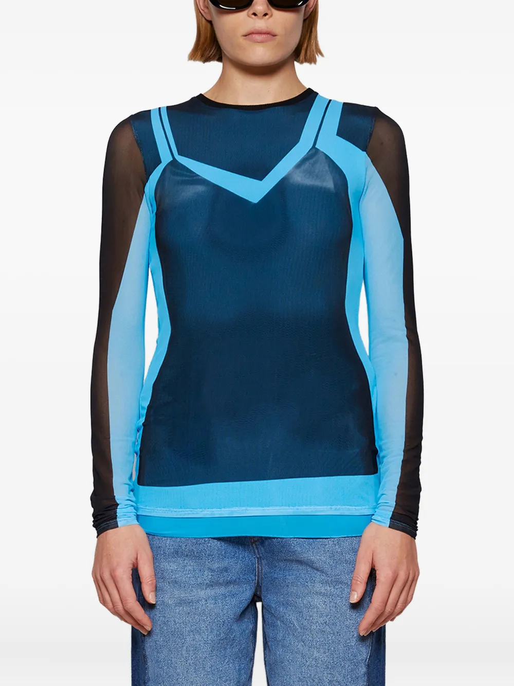 LOEWE Trompe L'Oeil top Blauw