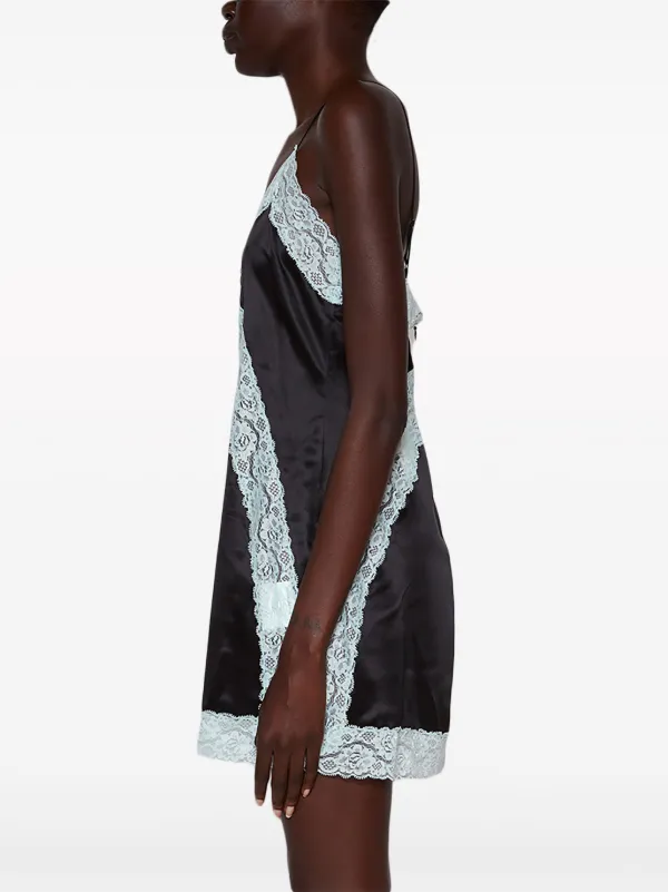 Alexander Wang lace-trim Silk Minidress | Black | FARFETCH