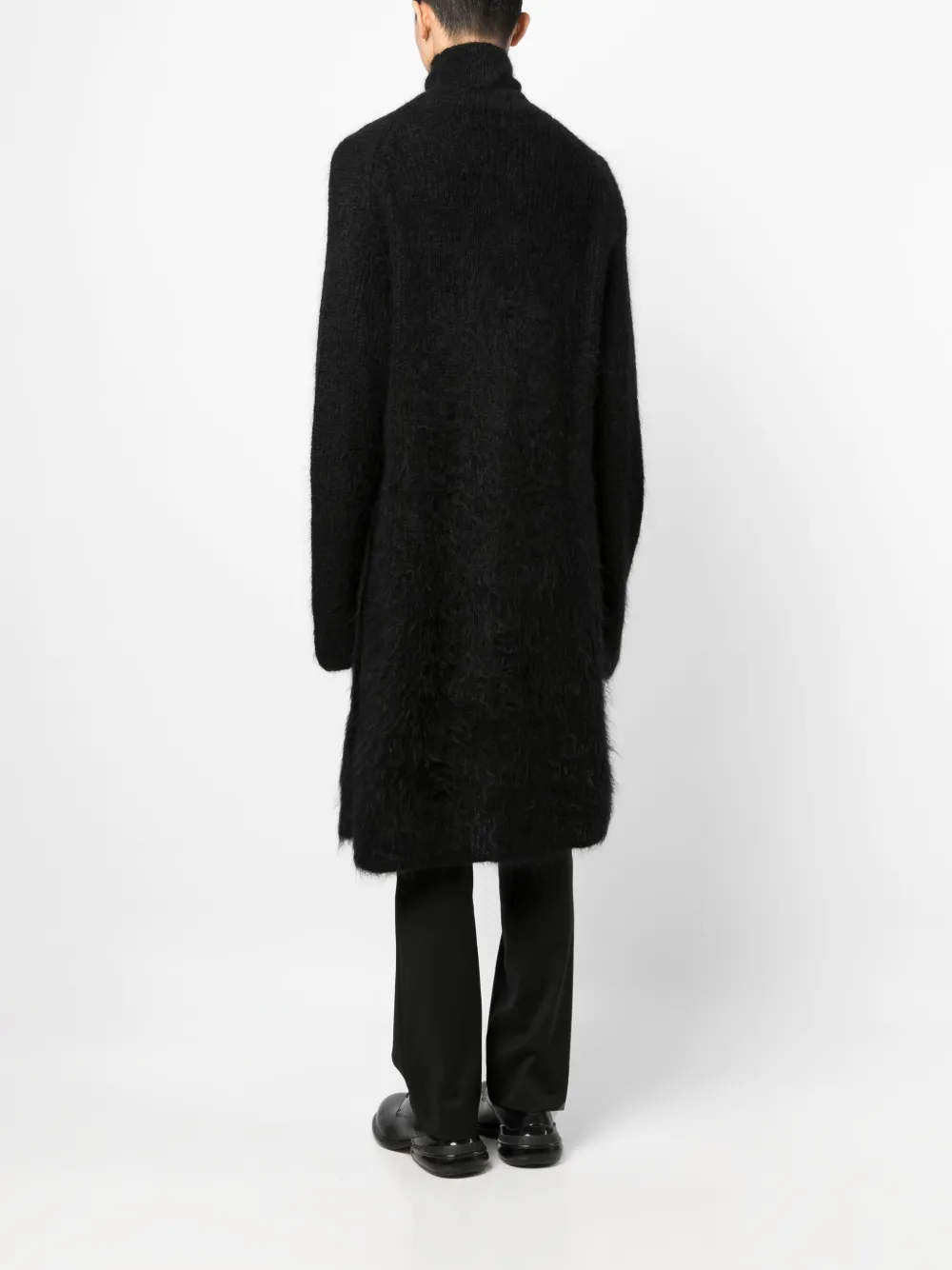 Shop Yohji Yamamoto High-neck Long-length Jumper In Black