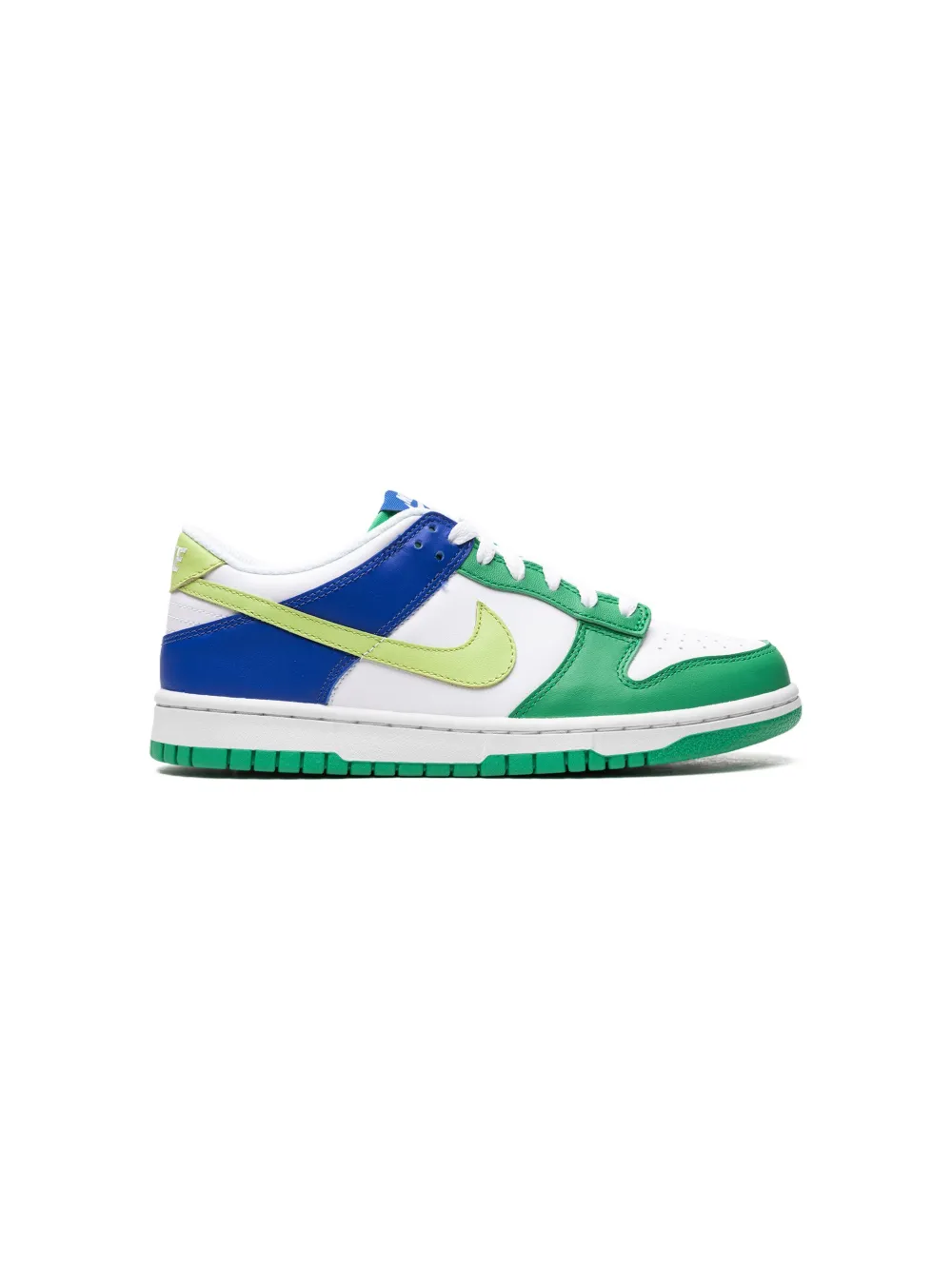 Shop Nike Dunk Low "green/blue" Sneakers In White