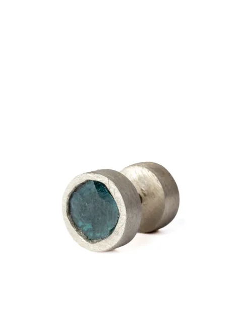 Parts of Four blue diamond-encrusted stud earring