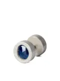 Parts of Four sapphire-embellished sterling silver stud earring