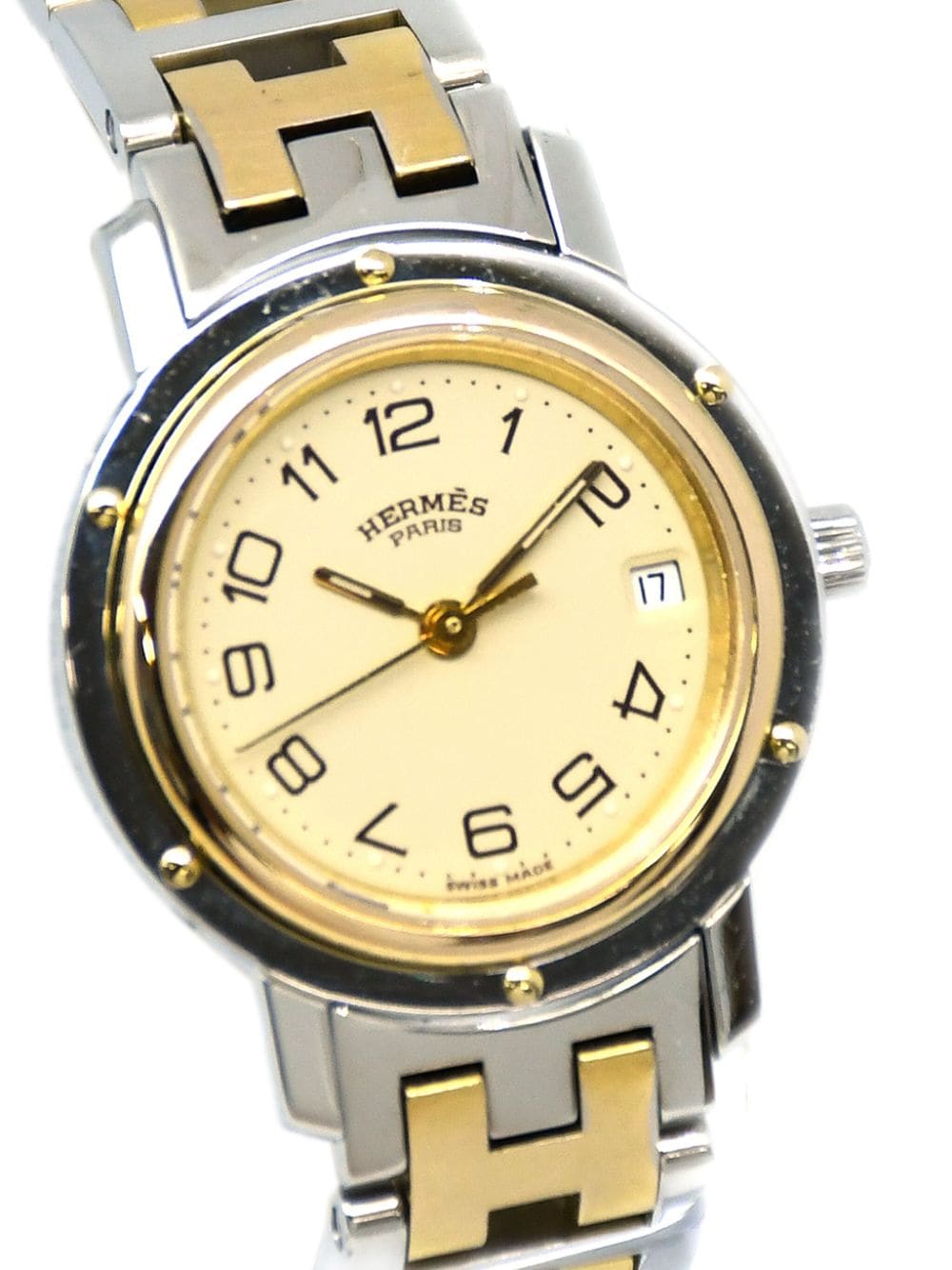 Hermès 1990-2000s pre-owned Clipper Date horloge - Zilver