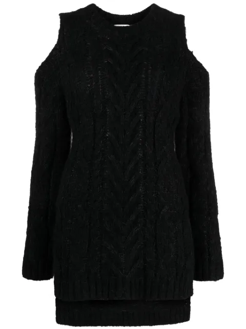 P.A.R.O.S.H. cable-knit off-shoulder sweatshirt