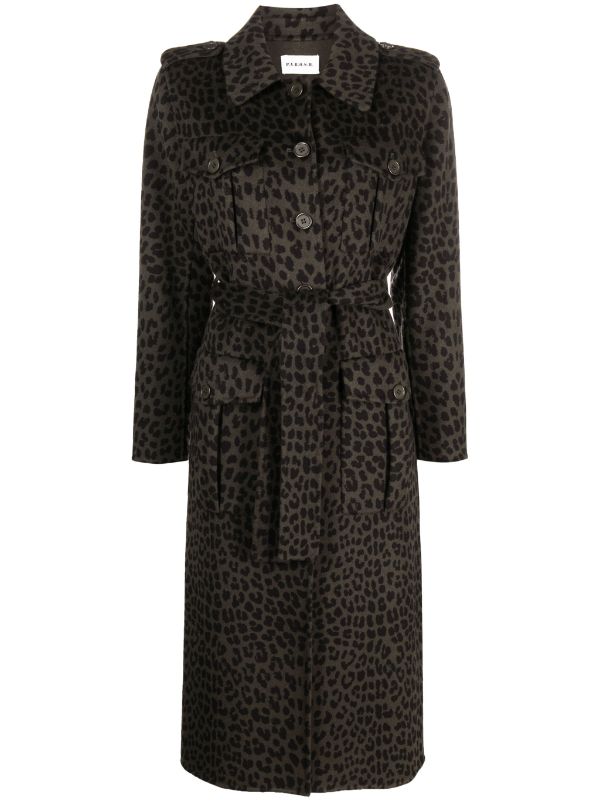 Leopard hotsell print trench