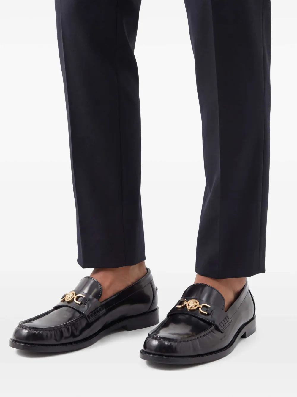 Versace Medusa '95 Leather Loafers in Black, view 2