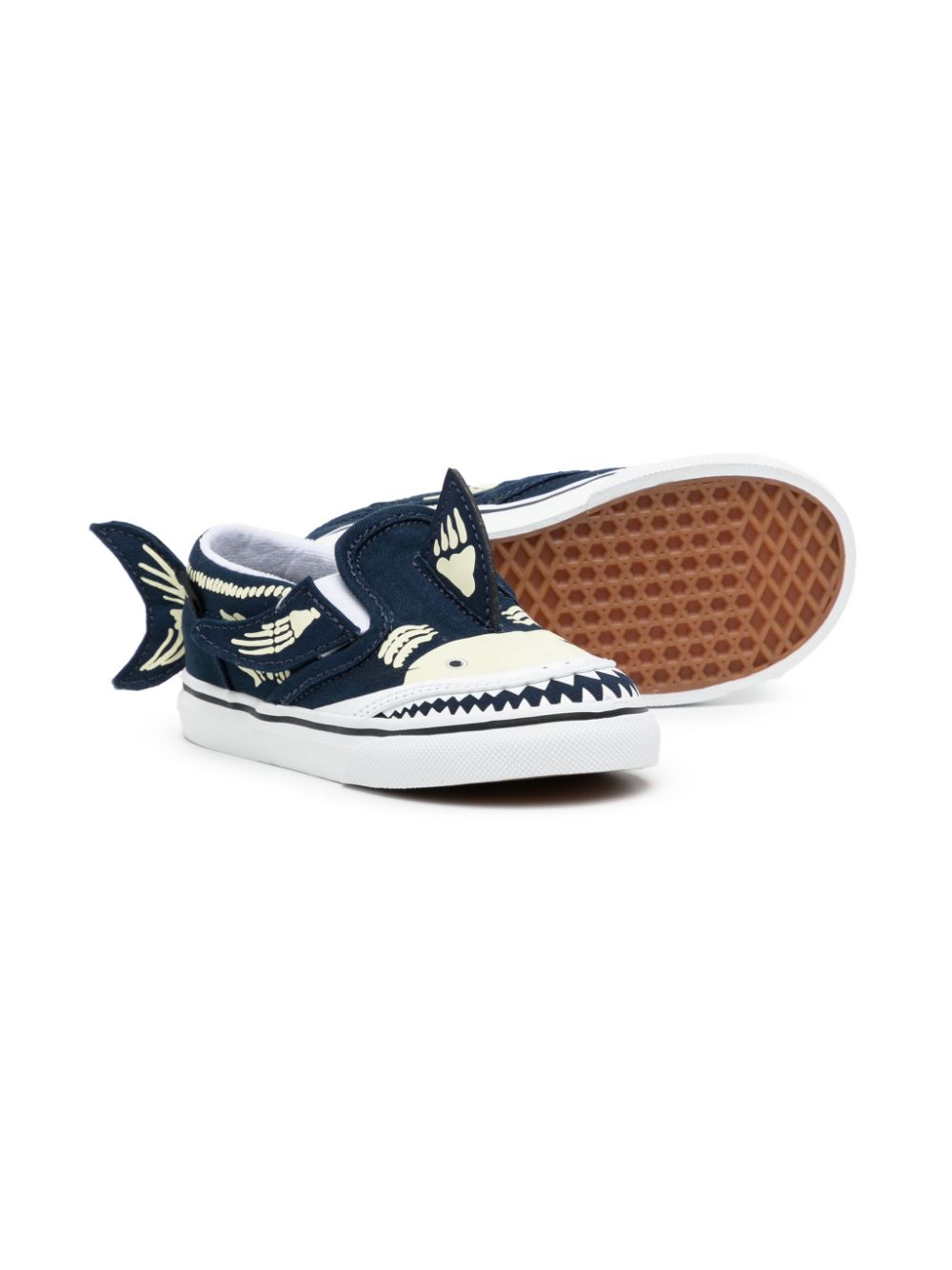 Vans Kids Shark Glow slip-on seakers - Blauw