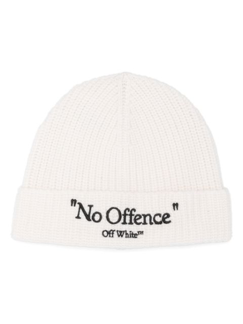 Off-White logo-embroidered virgin wool beanie Women