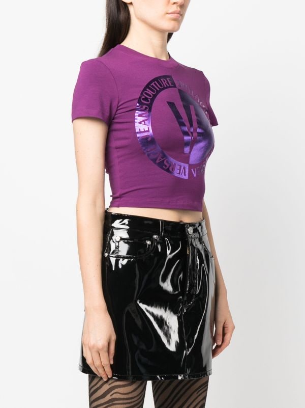 Versace Jeans Couture Metallic logo-print T-shirt - Farfetch