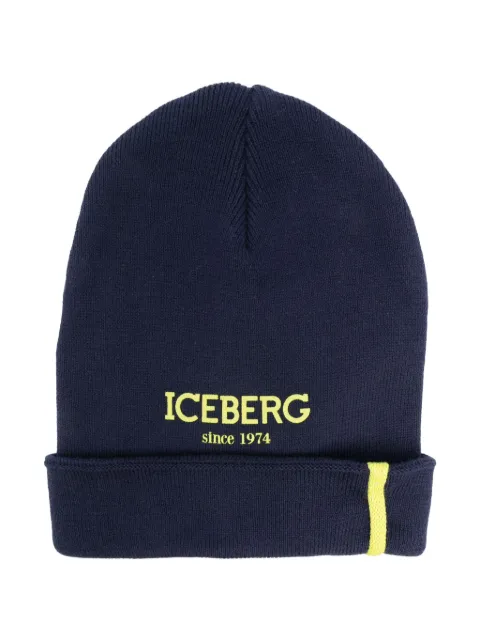 Iceberg Kids gorro tejido con logo estampado