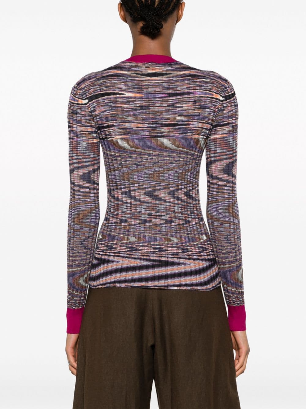 Shop Missoni Abstract-pattern Cashmere-blend Jumper In Purple