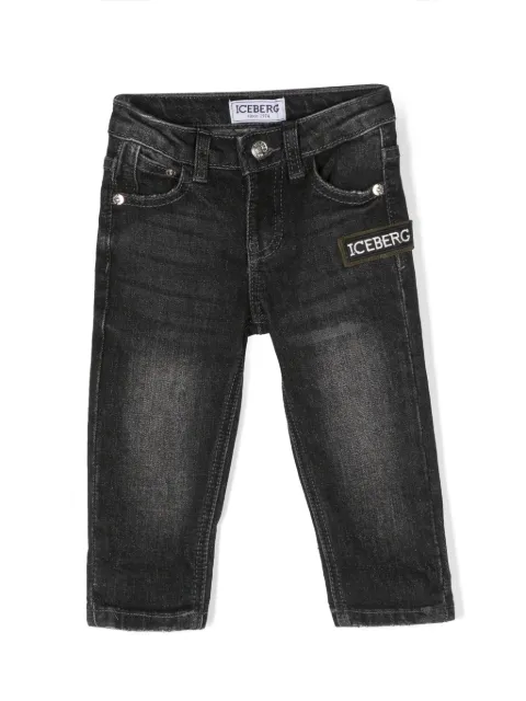 Iceberg Kids logo-patch cotton-blend jeans 