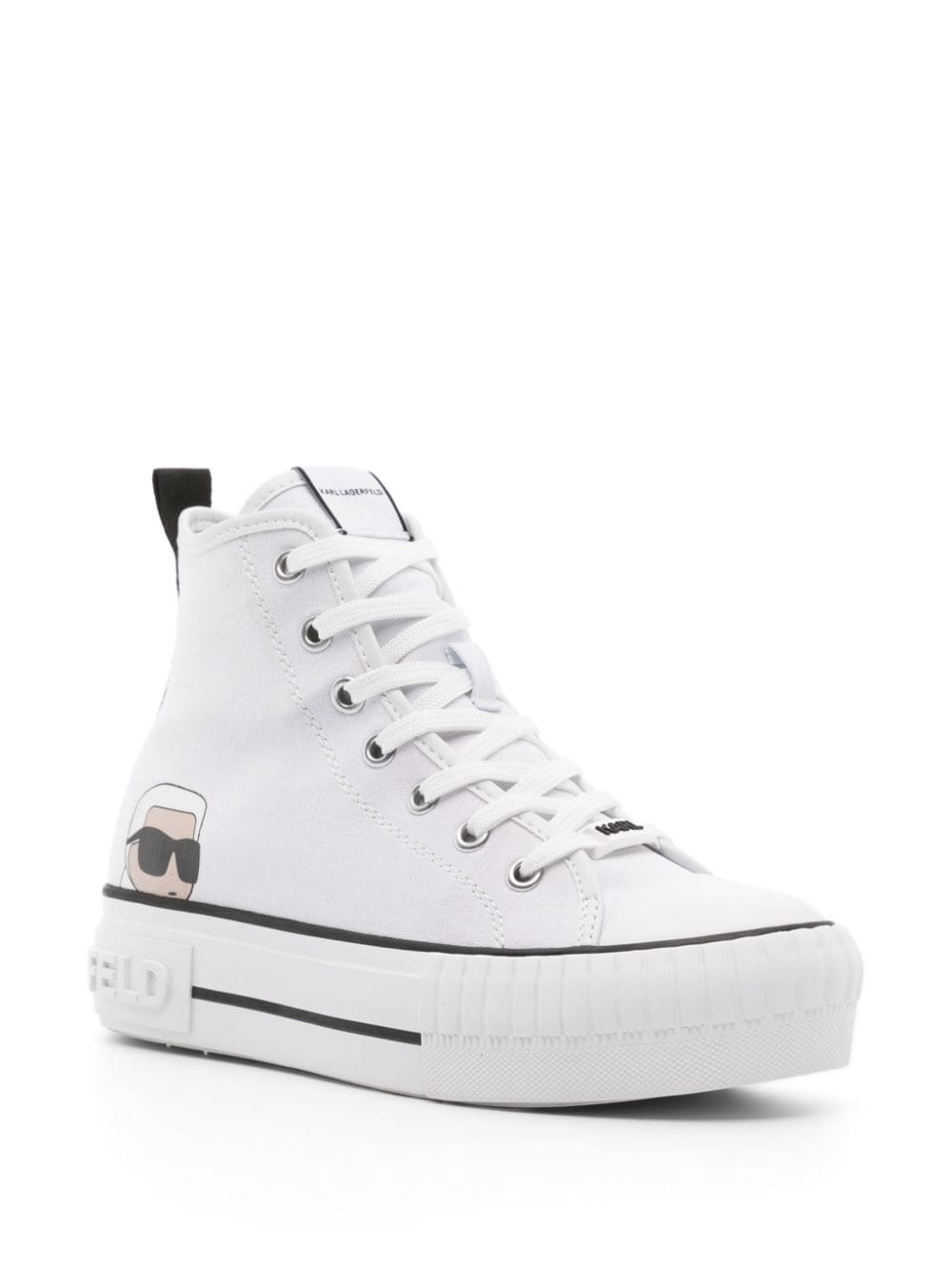 Shop Karl Lagerfeld Ikonik Karl Lace-up Sneakers In White