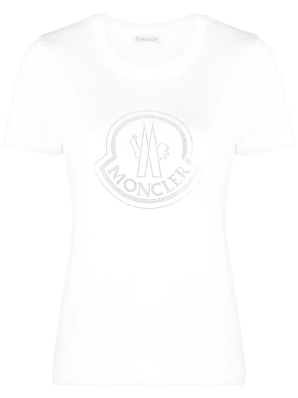 Shop Moncler Logo-embellished Cotton T-shirt In White