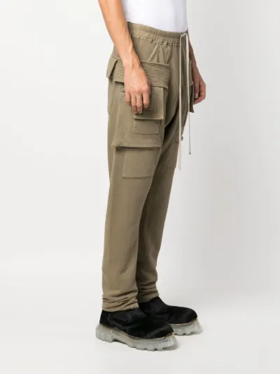 Rick Owens DRKSHDW Creatch cotton jersey cargo pants green | MODES