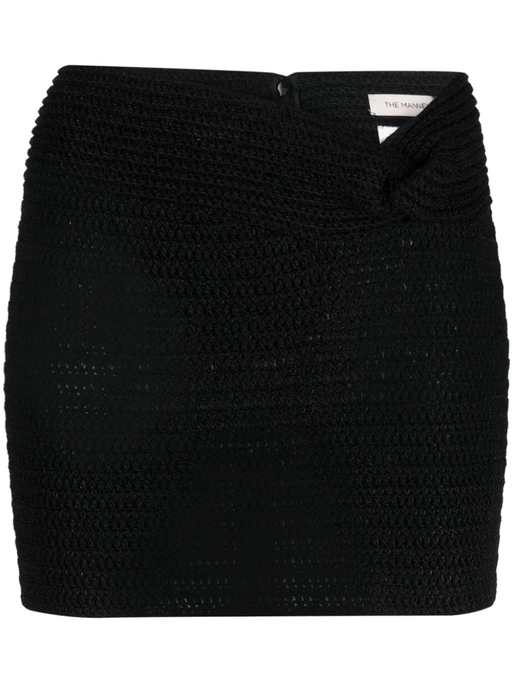 The Mannei Kaukaz Knot-detail Knitted Miniskirt In Black