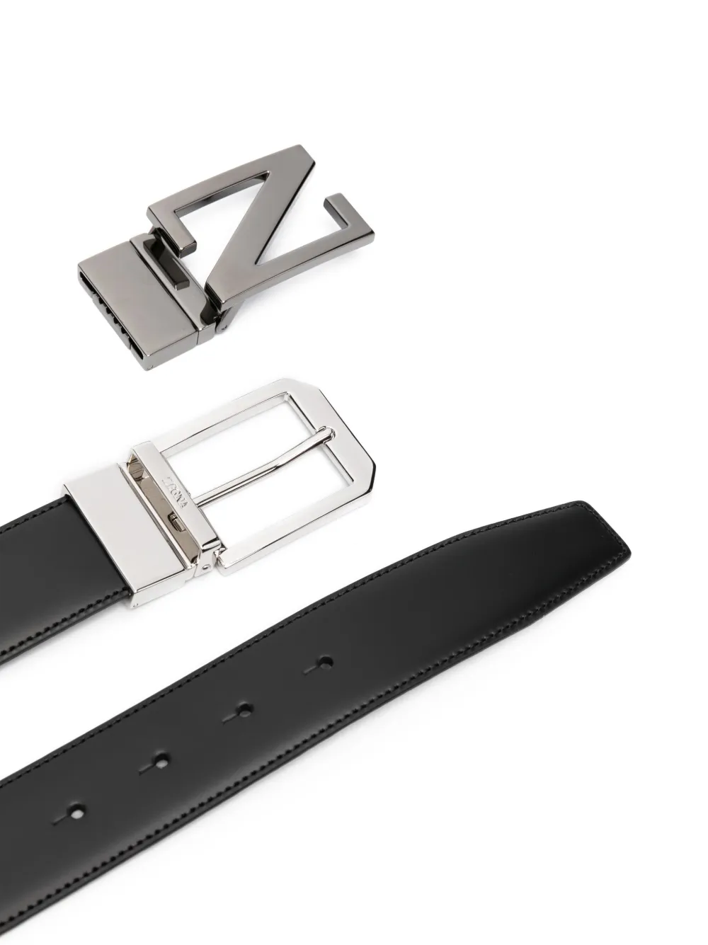 Zegna Leren riem Zwart