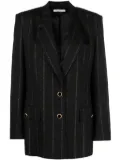 Alessandra Rich striped single-breasted blazer - Black
