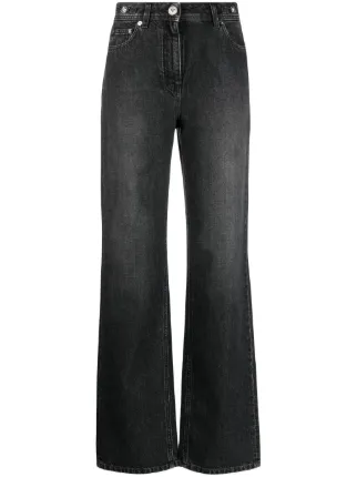 【送料&関税込】Versace Wide-leg Jeans VERSACE JEANS COUTURE WIDE LEG JEANS WITH EMBROIDERED LOGO