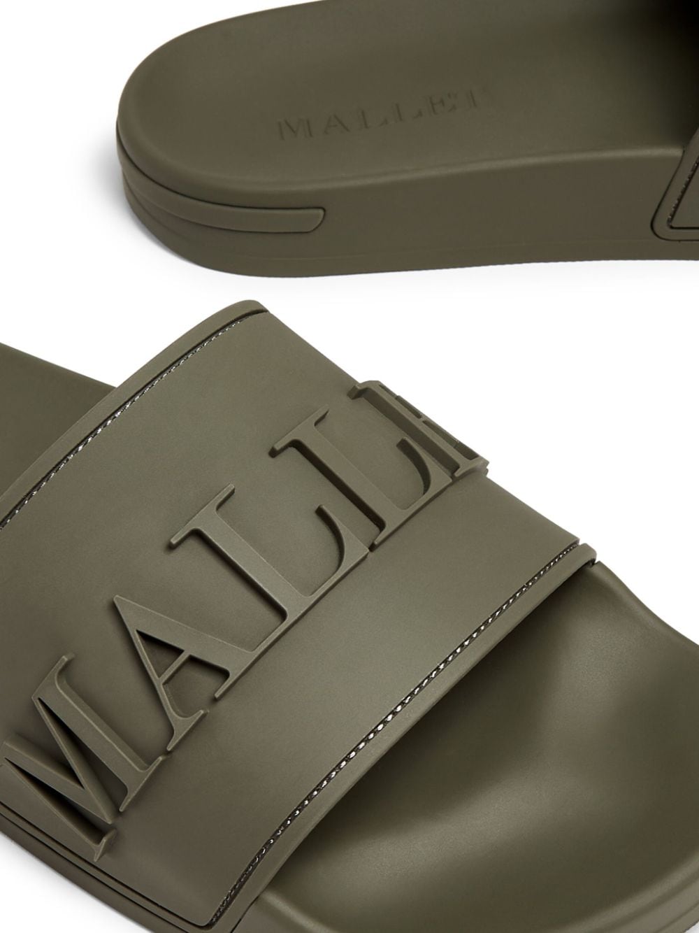 Shop Mallet Logo-embossed Slides In Green