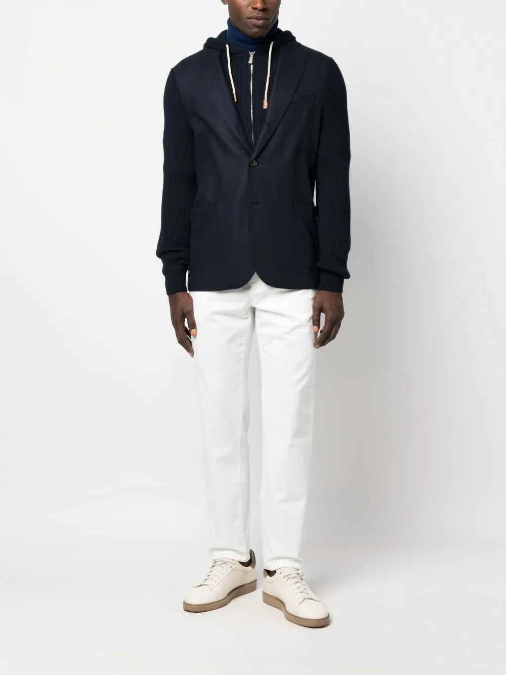Eleventy detachable-layer single-breasted blazer - Blauw