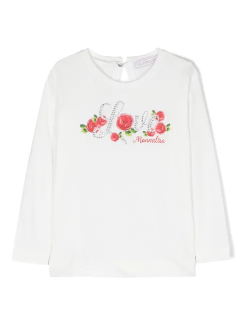 Monnalisa logo-embellished cotton T-shirt