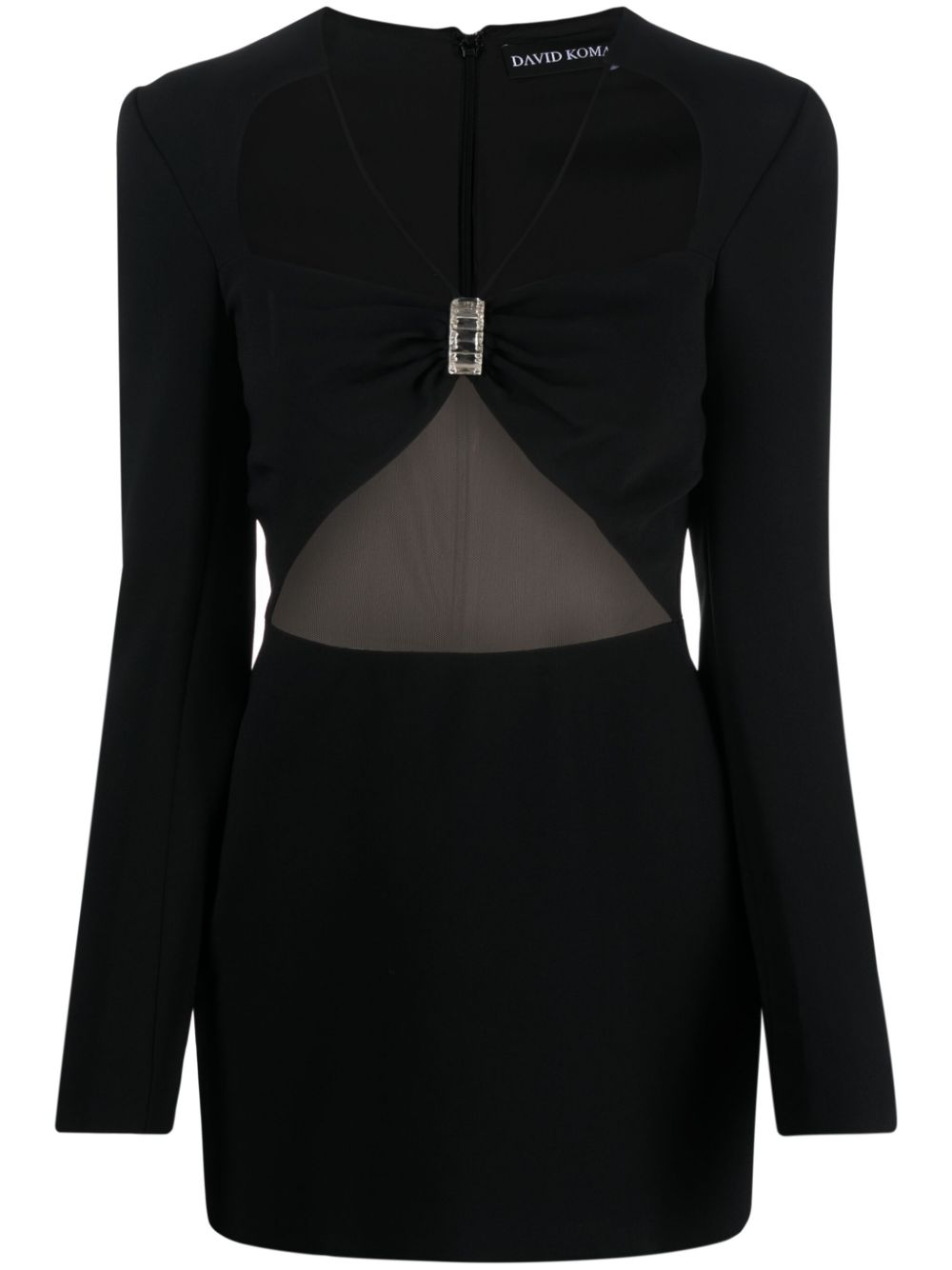 David Koma Crystal-embellished Cut-out Minidress In Black