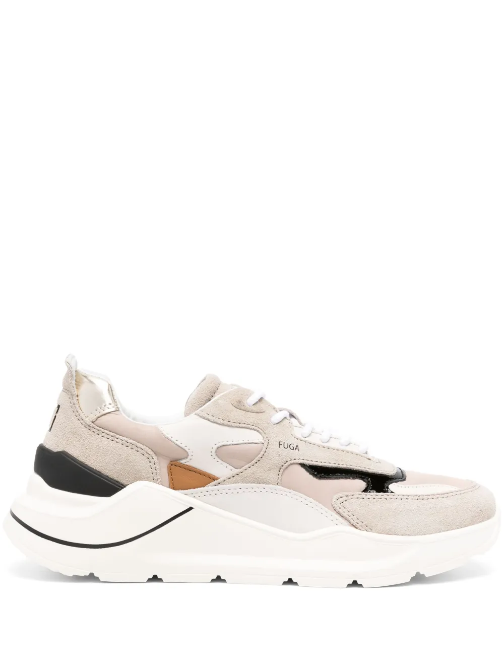 Date Fuga Panelled Leather Sneakers In Neutrals