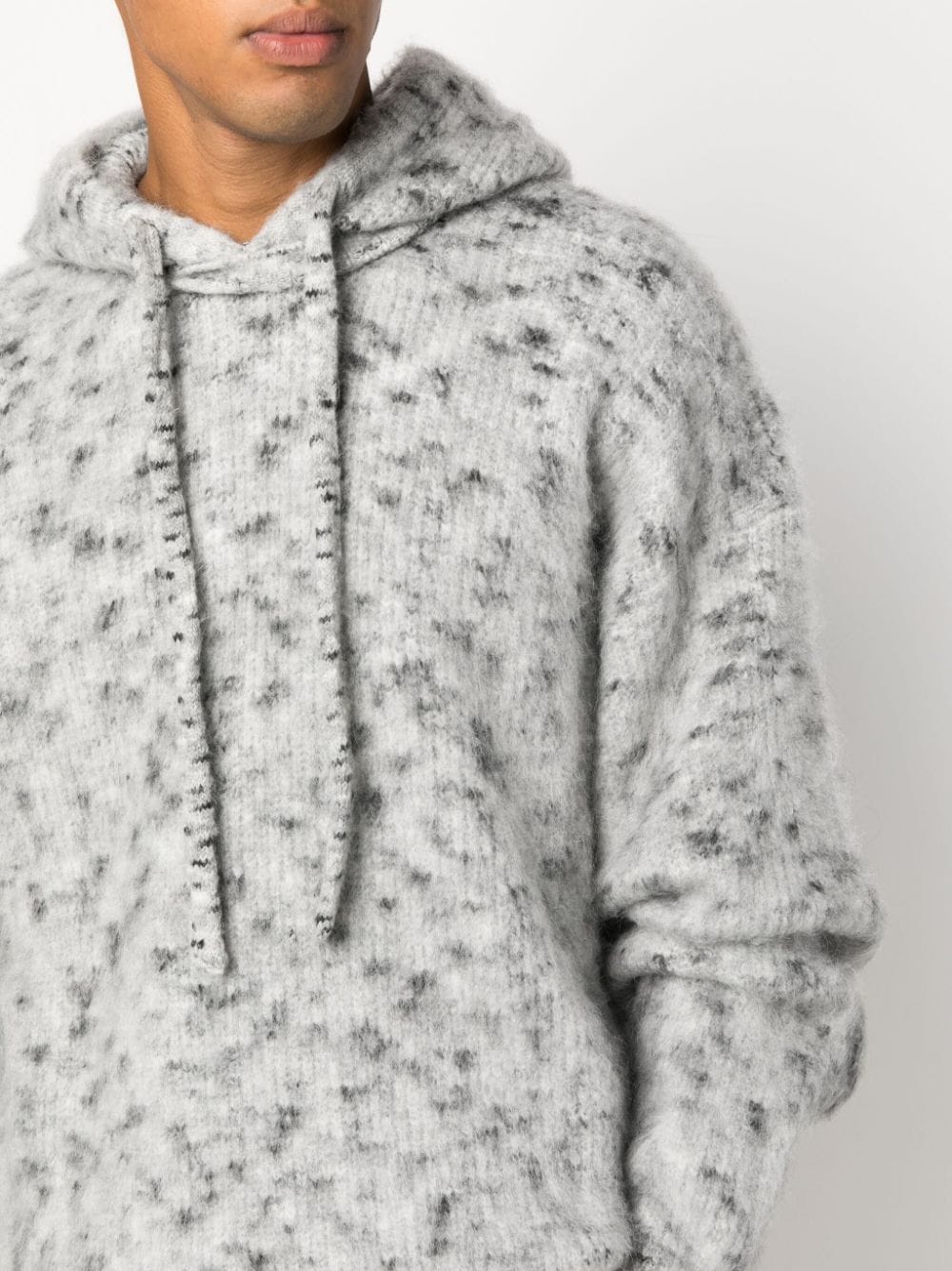 Shop Marant Lester Knitted Hoodie In White