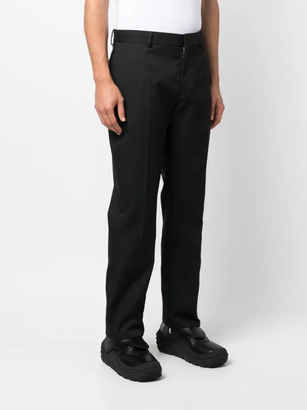 【送料&関税込】Off-White Pants In Black Wool Off-White straight-leg Wool Trousers | Black | FARFETCH