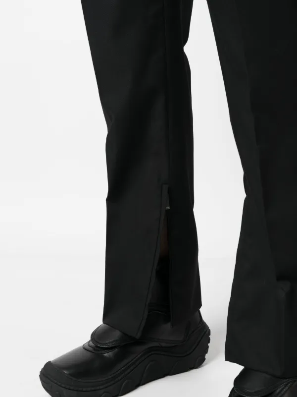【送料&関税込】Off-White Pants In Black Wool Off-White straight-leg Wool Trousers | Black | FARFETCH