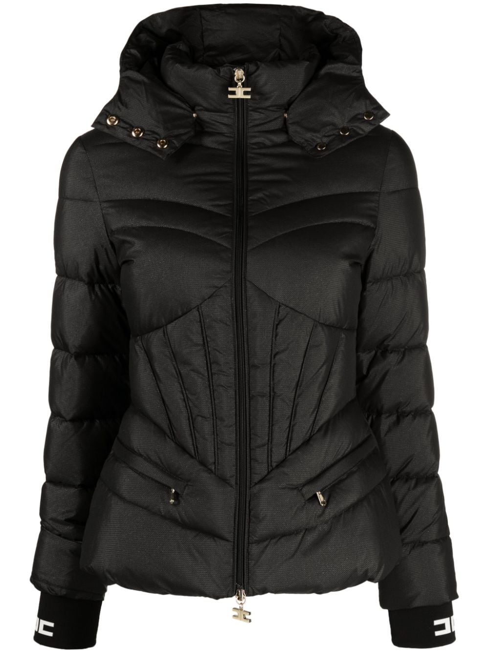 Elisabetta Franchi detachable-hood zip-up Puffer Jacket - Farfetch