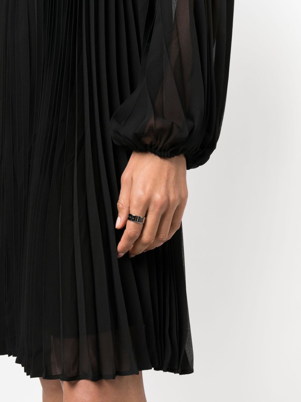 Shop Zimmermann V-neck Pleated Minidress In Black