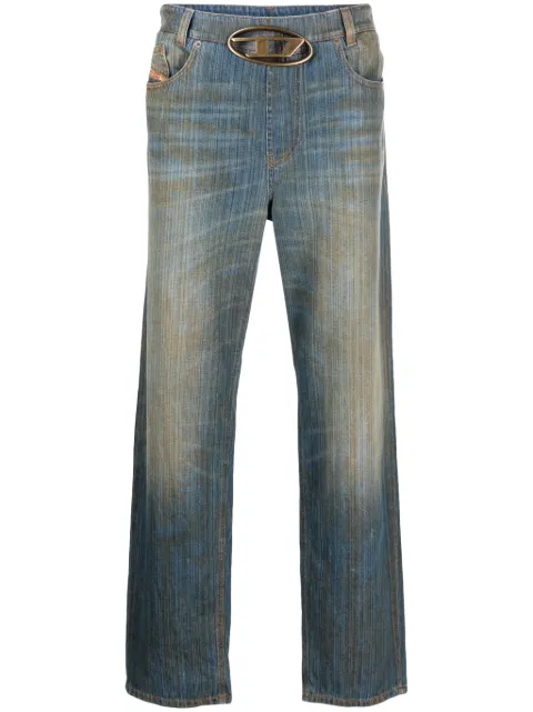 Diesel Calça jeans reta com logo