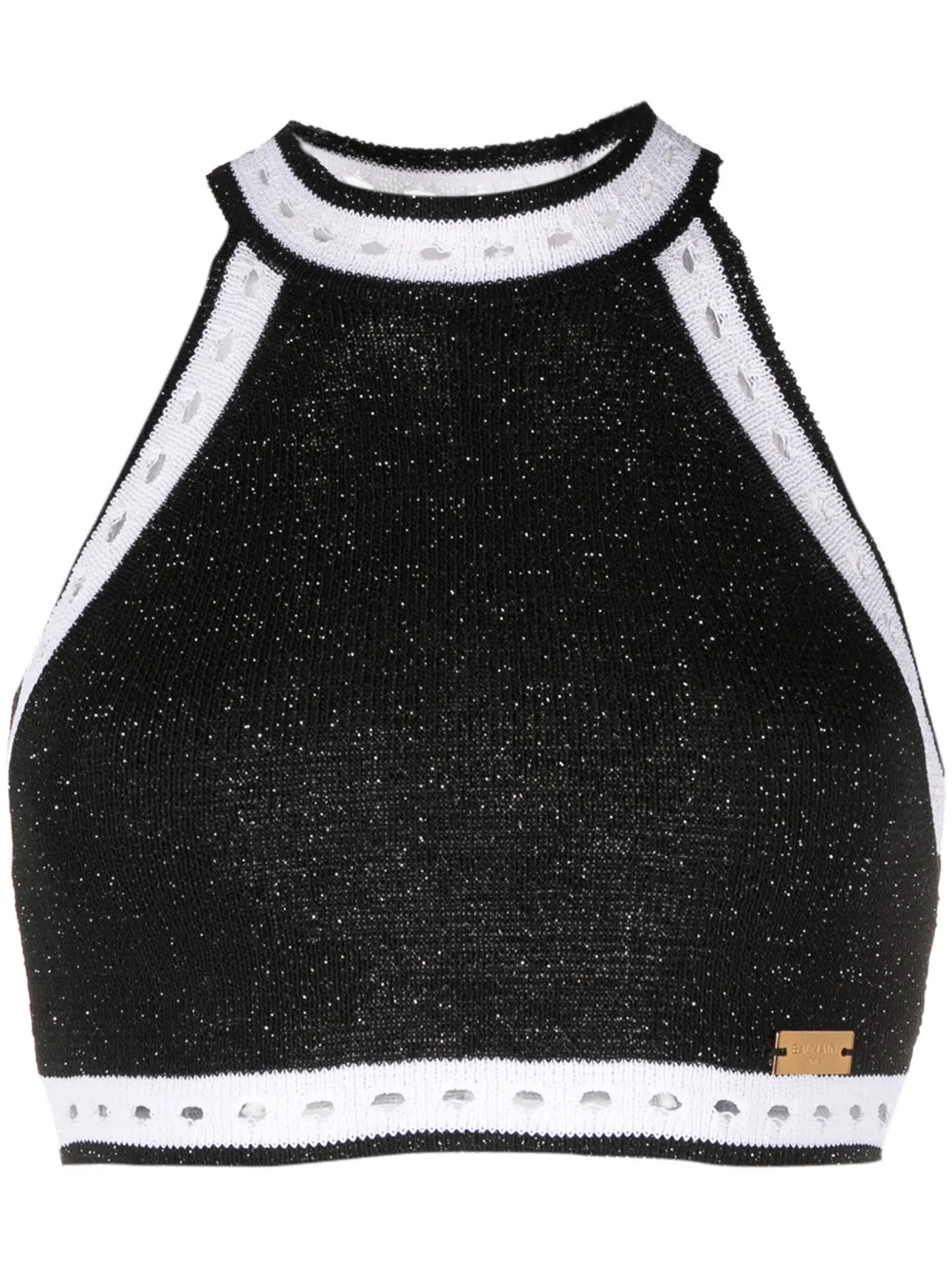 Balmain cut-out detail cropped top | Black | Image 1