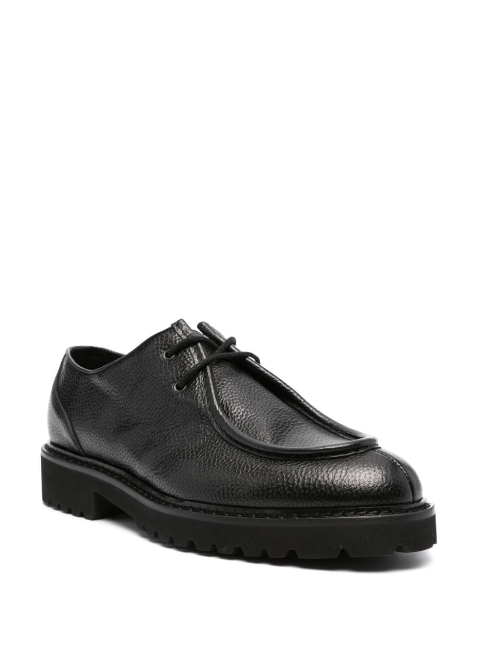 Doucal's grained leather lace-up shoes - Zwart