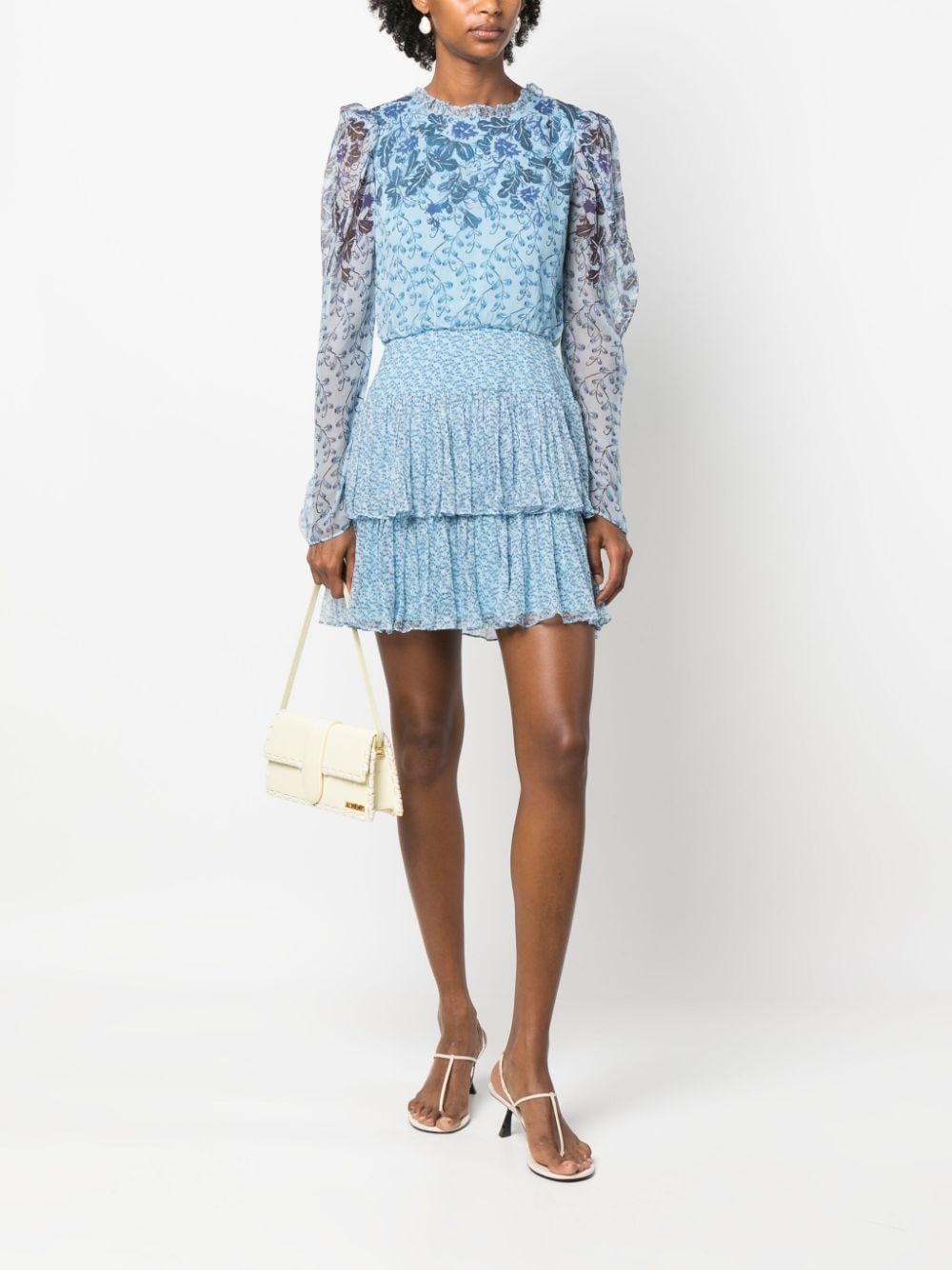 Saloni Mini-jurk met bloemenprint - Blauw