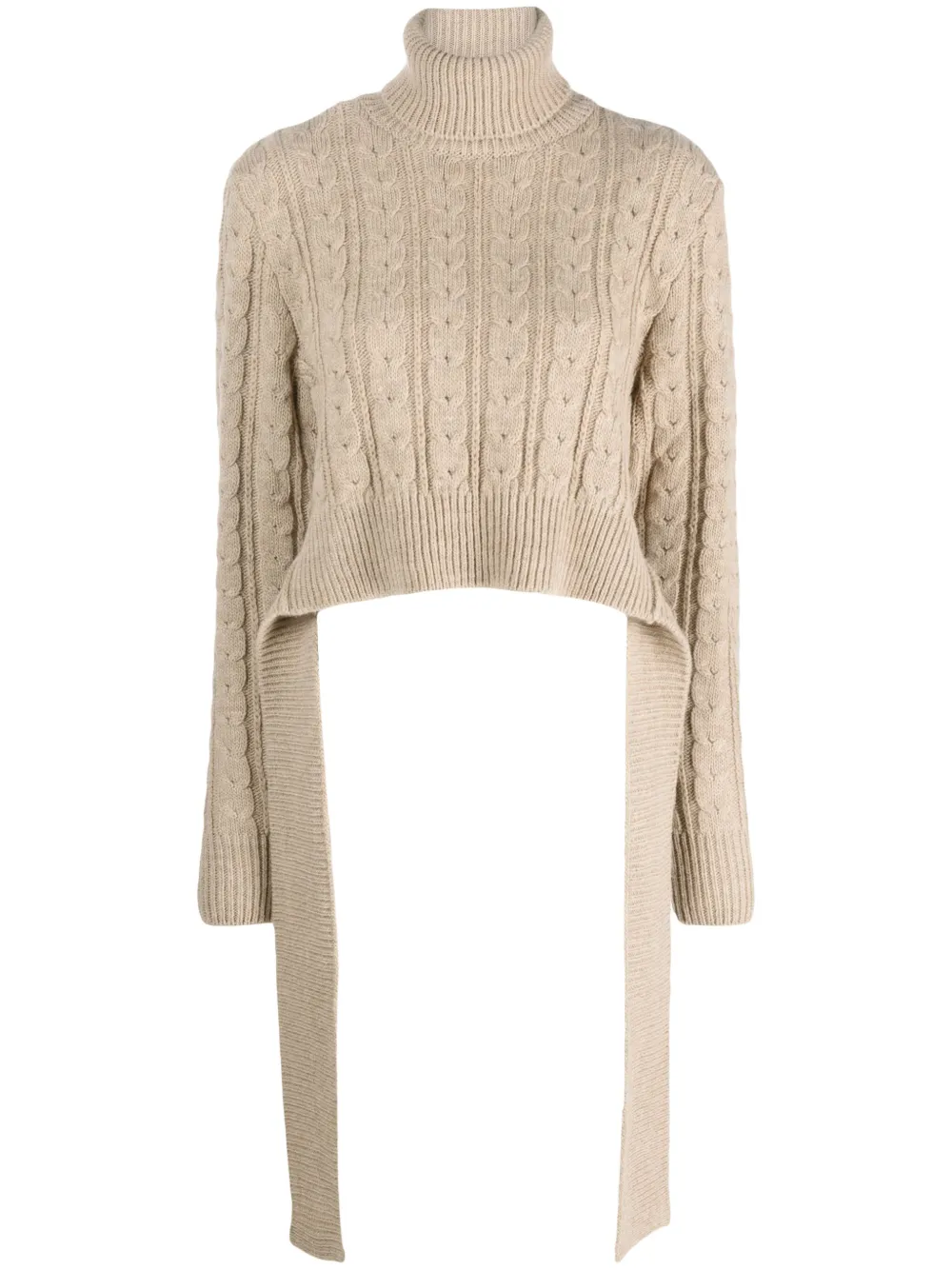 cable-knit high-neck jumper