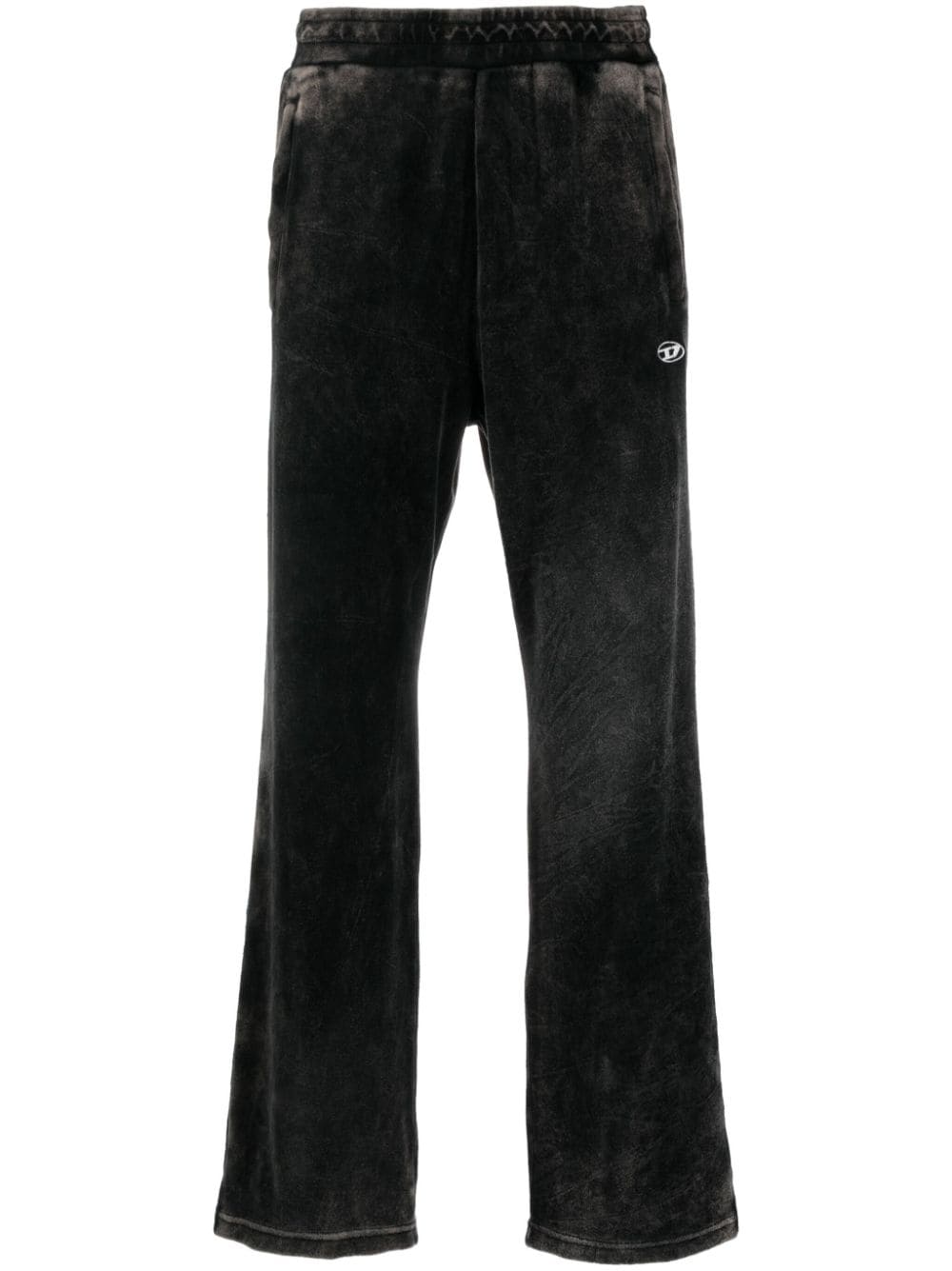 Shop Diesel P-zampband Velvet Track Pants In Black