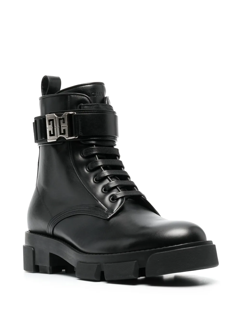 Shop Givenchy Terra Leather Ankle Boots In Black